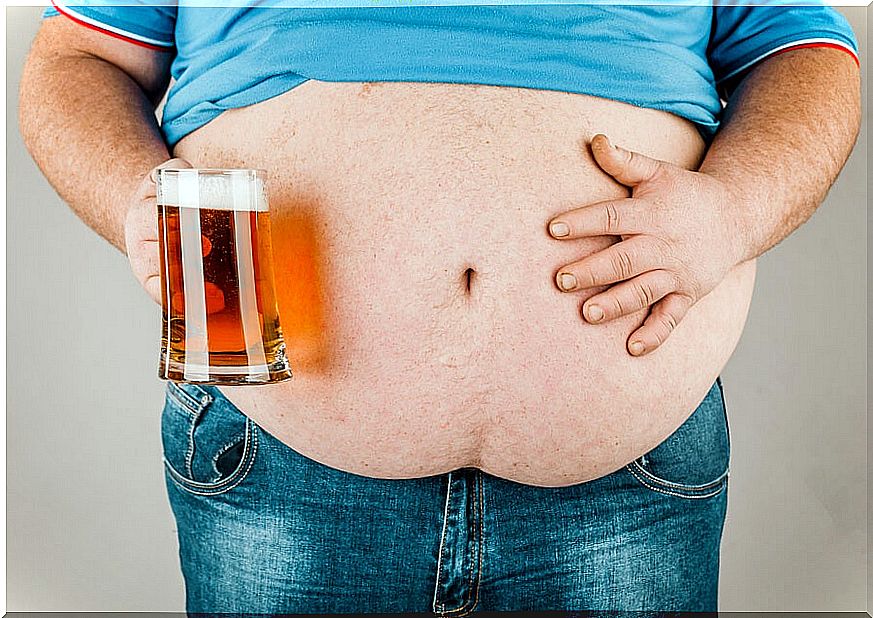 Beer belly.