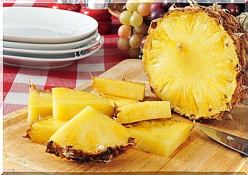 Pineapple cut into chunks