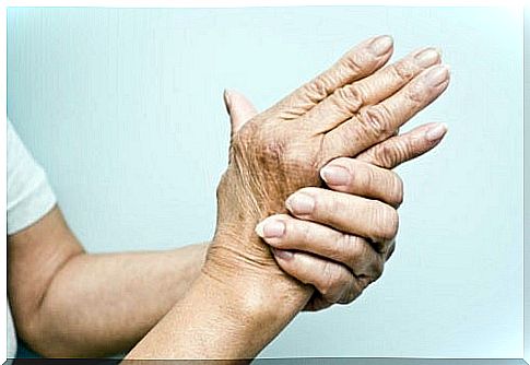 Woman with arthritis pain